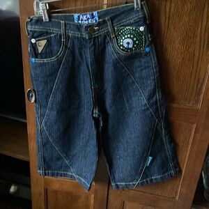 Dark Denim pants with Yellow Stitching